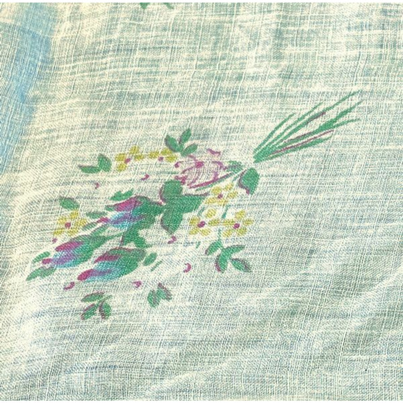 Vtg Floral Handkerchief Vintage Feminine Grandma Dainty Light Fairy Romantic - Picture 3 of 5